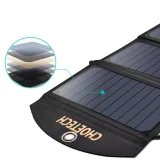 Összecsukható 19 W-os napelemes USB-töltő, 2xUSB, fekete 2