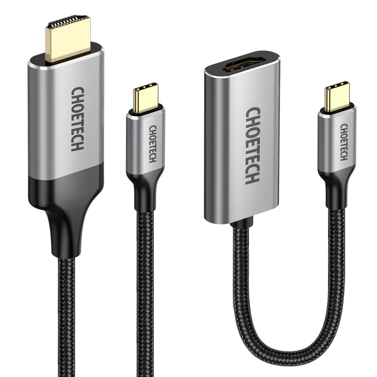 USB Type-C – HDMI 2.0 adapter + 2 m-es szürke HDMI-kábel