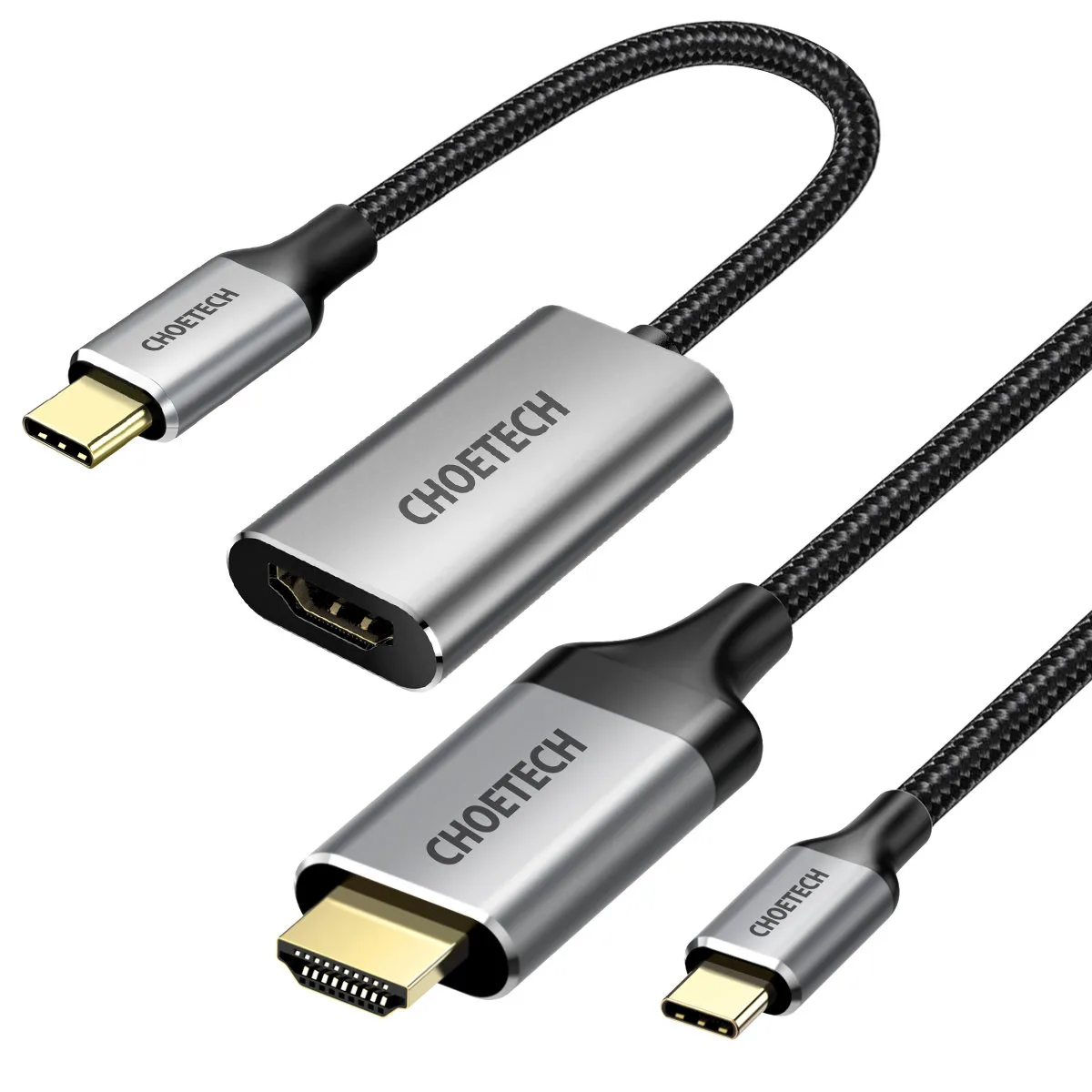 USB Type-C – HDMI 2.0 adapter + 2 m-es szürke HDMI-kábel