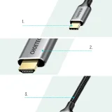 USB Type-C – HDMI 2.0 adapter + 2 m-es szürke HDMI-kábel 7