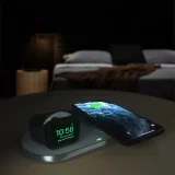 Încărcător wireless Qi 2-în-1 pentru Apple Watch cu suport USB Type-C, alb 9