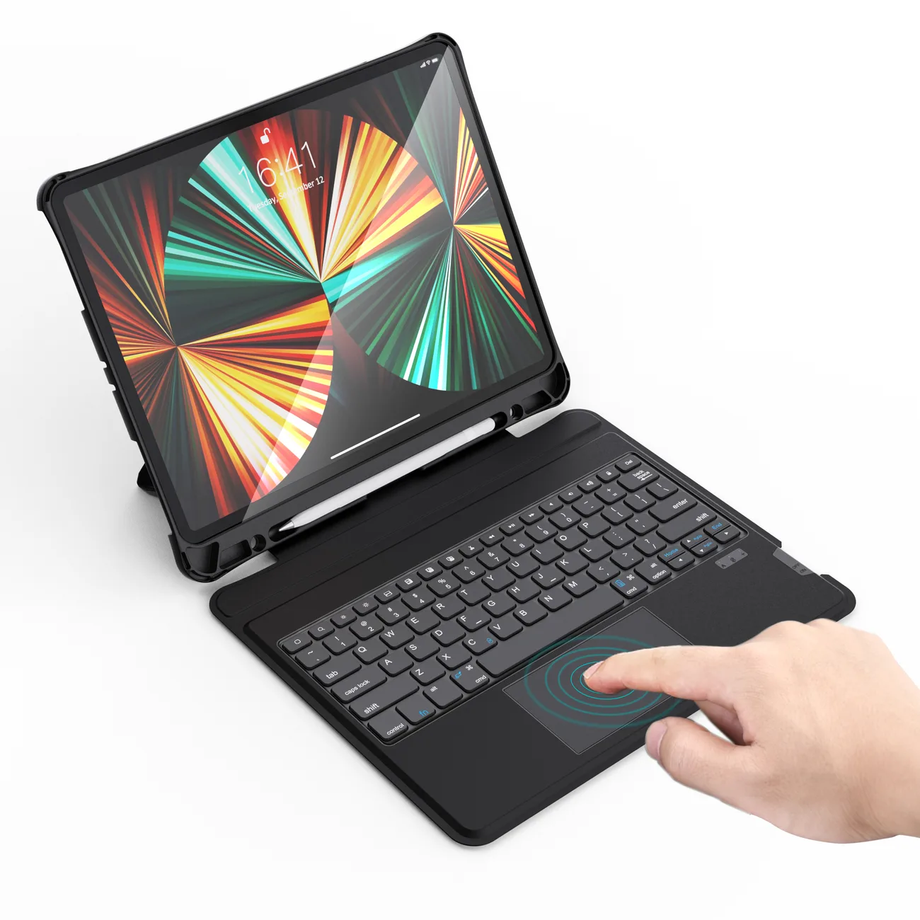 Husă cu tastatură pentru iPad Pro 12,9" + tastatură Bluetooth fără fir, negru 3