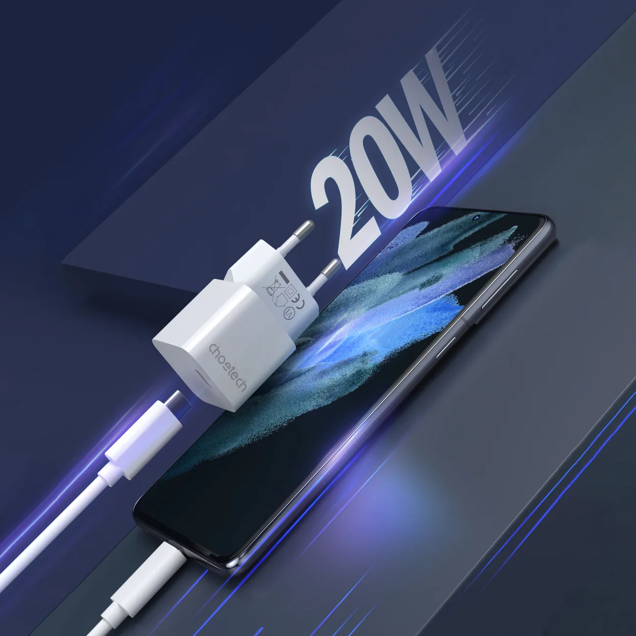 20W USB Type-C Wall Charger, White 4