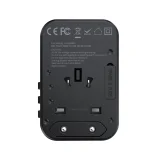 Gyors utazási töltő EU, UK, USA és AUS csatlakozókkal, 3xUSB, 30-65 W, fekete 3