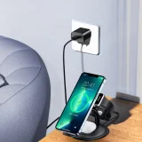 3 az 1-ben induktív töltőállomás iPhone, AirPods Pro és Apple Watch készülékekhez – fekete 6
