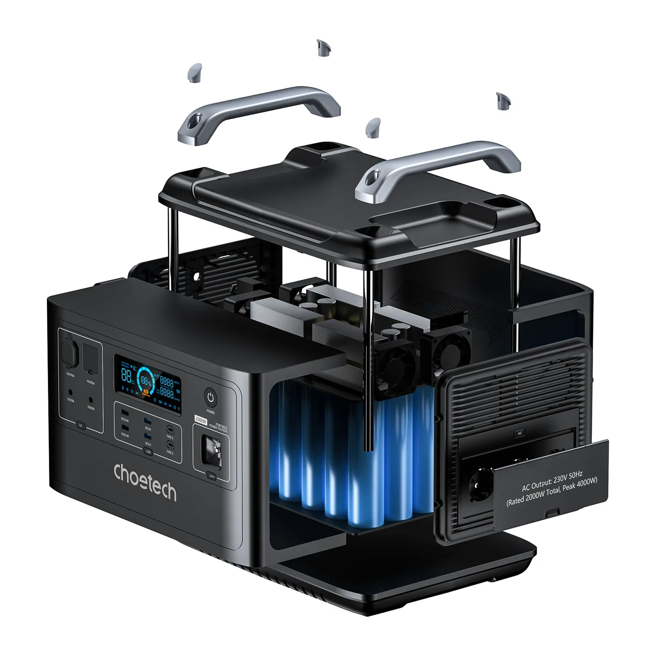 Prenosiva stanica za punjenje + Power Bank BS006 Super Mini 2000W crna 4
