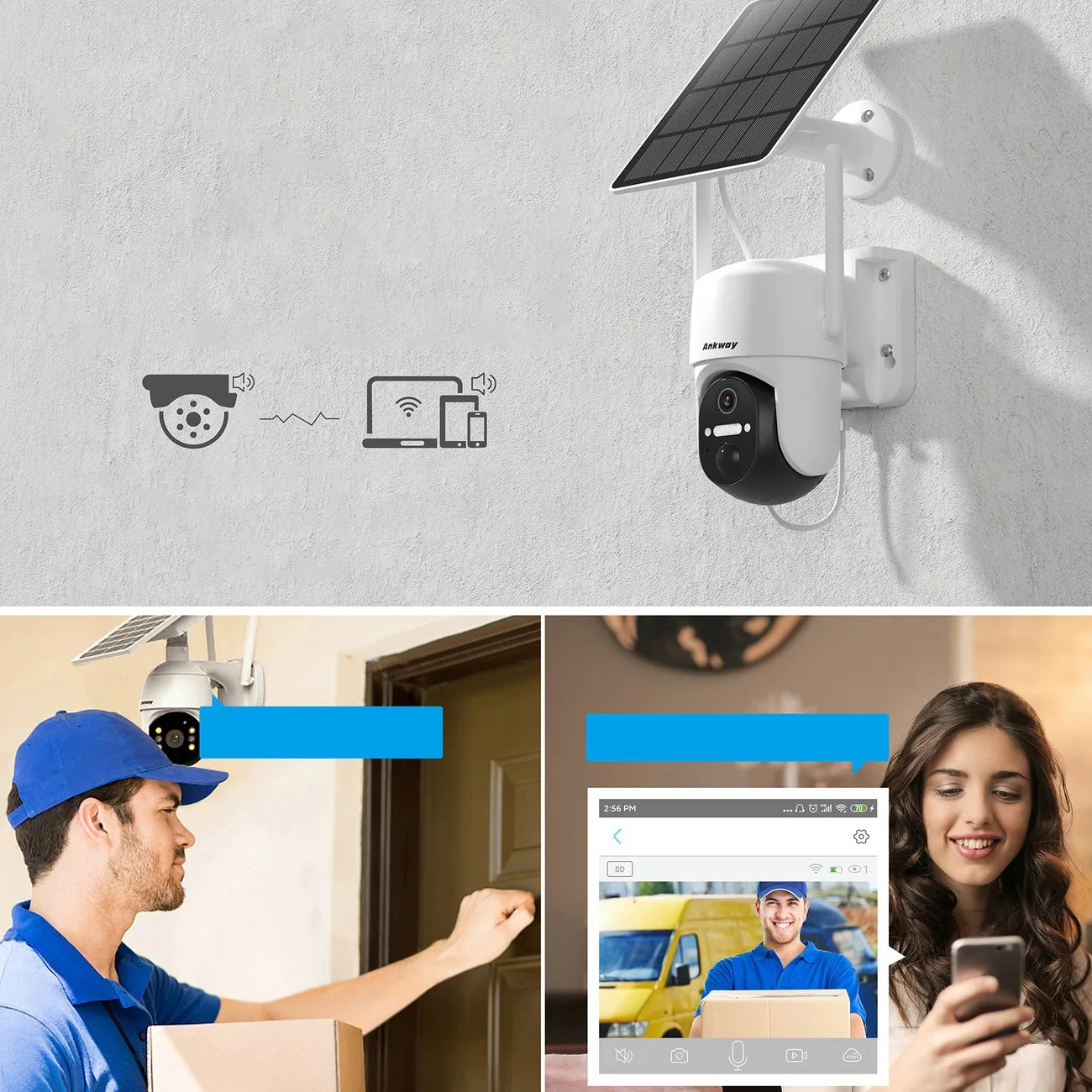 WiFi Camera with Android/iOS Control App, IR LED + 5W Solar Panel 6
