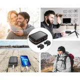 Vodootporne TWS bežične slušalice sa solarnim punjačem i power bankom od 2500 mAh, crne 11