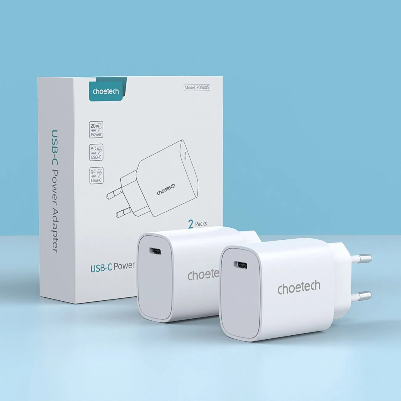 Q5004 20W PD Wall Charger for iPhone 12 and 13, 2-Pack, White 5