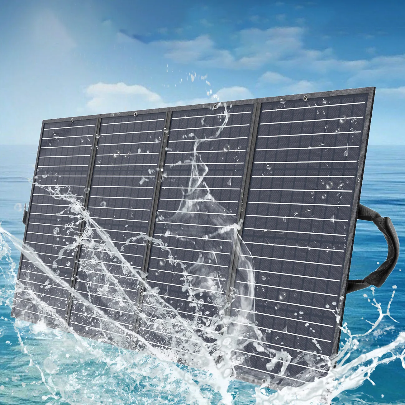 Ładowarka solarna słoneczna turystyczna składana 160W czarna 3