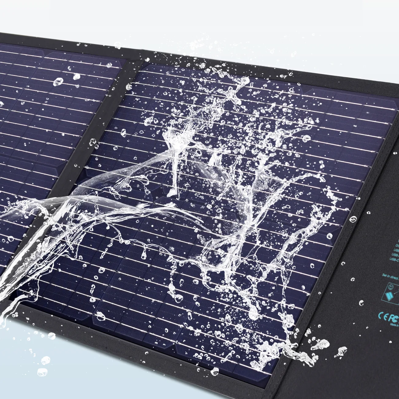 100W Foldable Solar Charger with USB-C, 2xUSB PD QC, Black 6