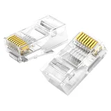 RJ45 8P8C Cat 6 átlátszó csatlakozó, 10 darabos csomag 2