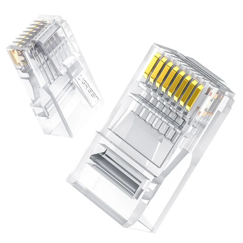 RJ45 8P8C Cat 6 átlátszó csatlakozó, 100 darabos készlet 2