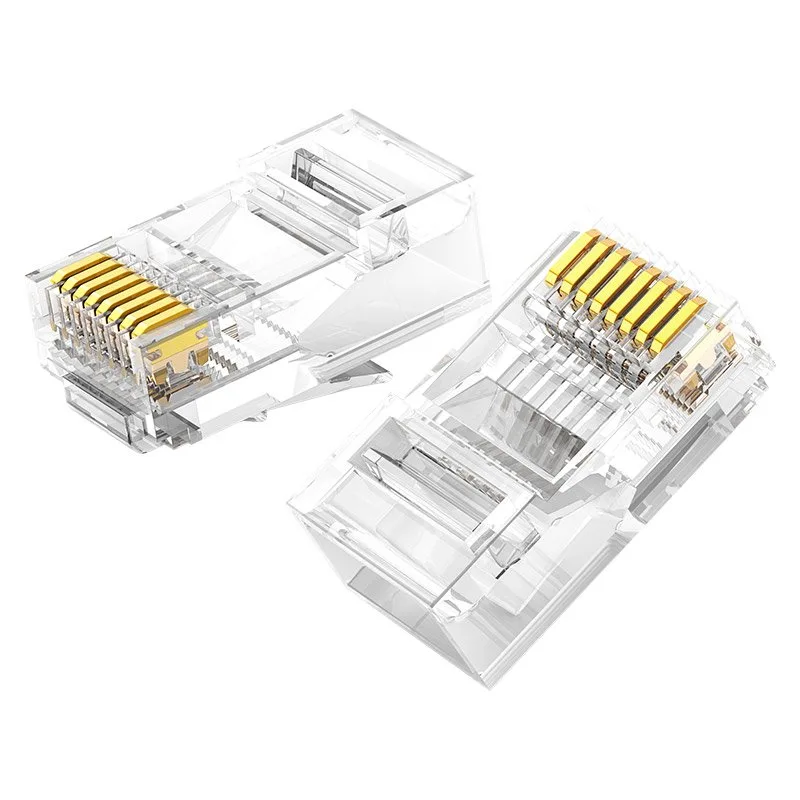 RJ45 8P8C Cat 6 átlátszó csatlakozó, 100 darabos készlet 3