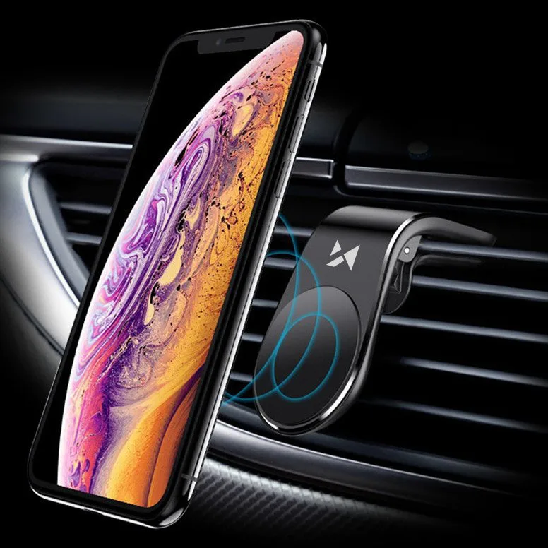 Mágneses telefon tartó szellőzőnyíláshoz, fekete 3