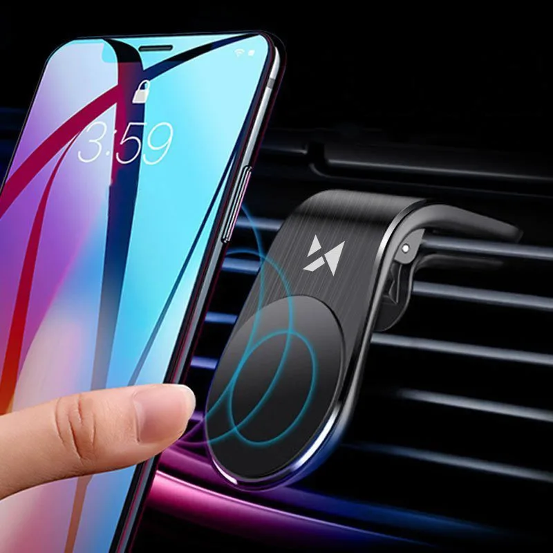 Mágneses telefon tartó szellőzőnyíláshoz, fekete 4