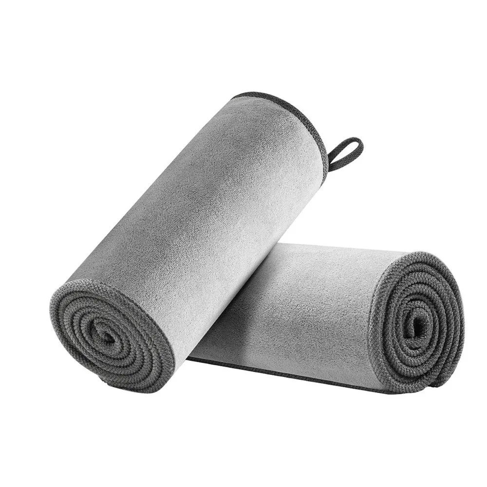 Mikrofasertuch zum Trocknen des Autos, 40 x 40 cm, grau – 2er-Set Mikrofasertuch zum Trocknen des Autos, 40 x 40 cm, grau – 2er-Set