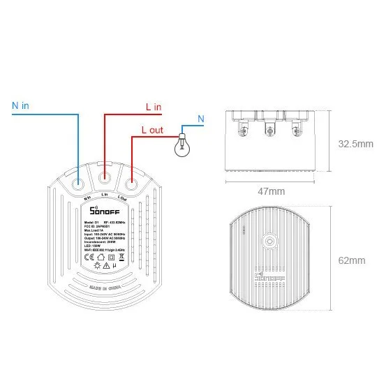 D1 Smart RF 433 MHz Light Dimmer, Black 5
