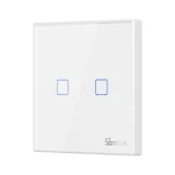 Dvo-kanalni dodirni prekidač za svjetlo, WiFi prekidač s tipkom za daljinsko upravljanje 433 MHz, bijeli T2EU2C-RF