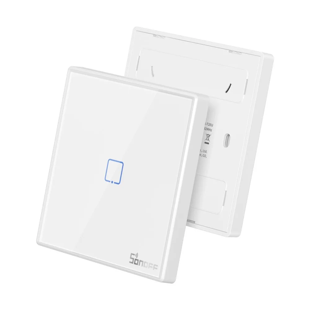 Two-channel touch light switch, WiFi button switch for 433 MHz remote control, white T2EU2C-RF 4