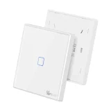 Dvo-kanalni dodirni prekidač za svjetlo, WiFi prekidač s tipkom za daljinsko upravljanje 433 MHz, bijeli T2EU2C-RF 4