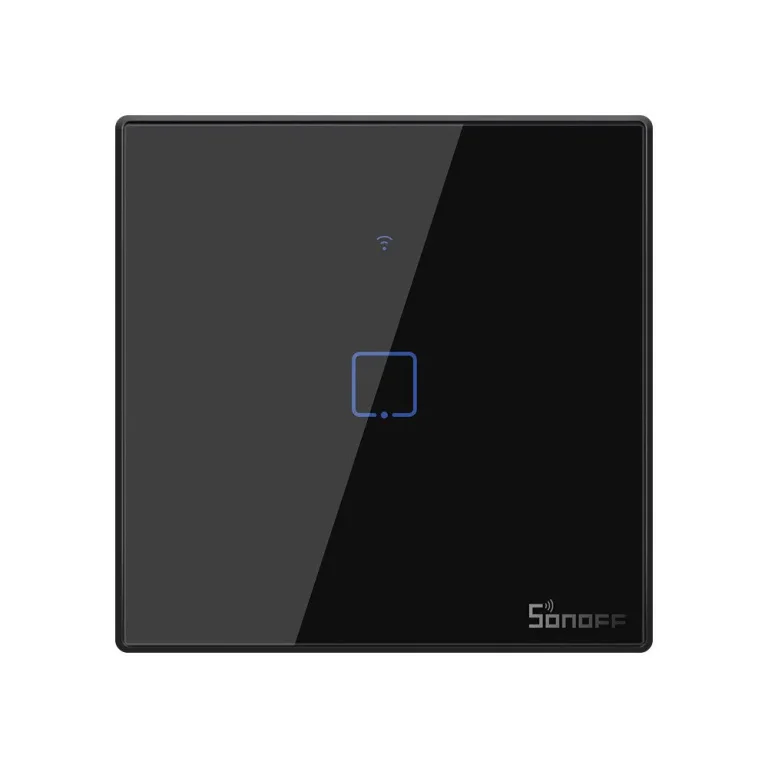 Érintőkapcsoló, WiFi gombos kapcsoló, 433 MHz RF, fekete T3EU1C-TX