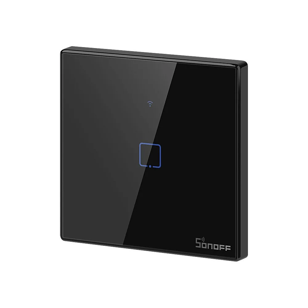 Touch light switch, WiFi button switch, 433 MHz RF, black T3EU1C-TX 4