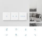 Dodirno svjetlosno prekidače, WiFi prekidače s gumbom, 433 MHz RF, crno T3EU1C-TX 5