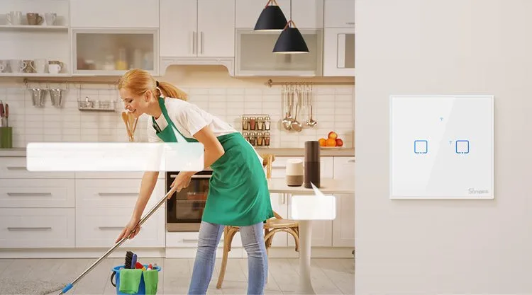 Touch light switch, WiFi button switch, 433 MHz RF, black T3EU1C-TX 8