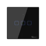 Trodijelni dodirni prekidač za svjetlo, WiFi gumb, 433 MHz RF, crni T3EU3C-TX
