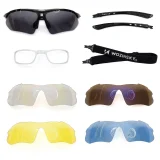 Ochelari de soare polarizați pentru ciclism cu set de lentile + inserție pentru prescripție, negru 2