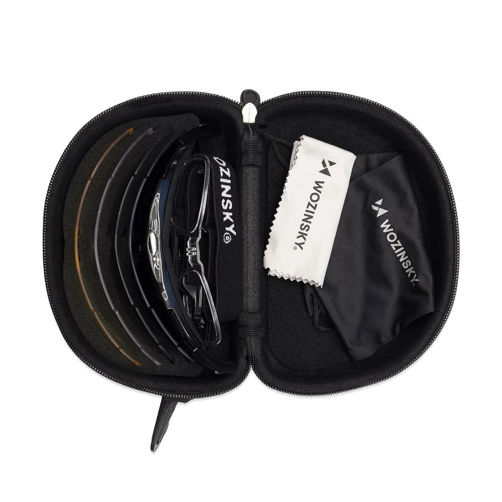 Polarized cycling sunglasses with lens set + prescription insert, black 4