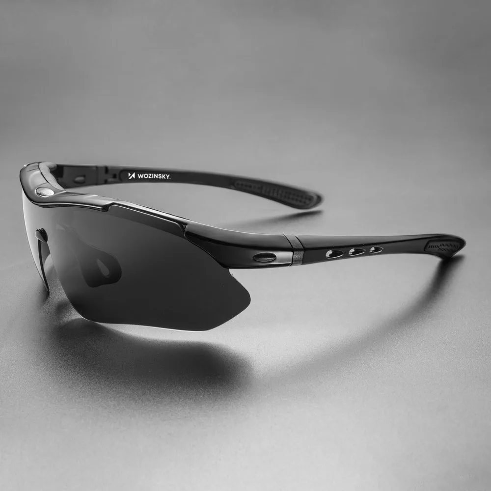 Polarized cycling sunglasses with lens set + prescription insert, black 5