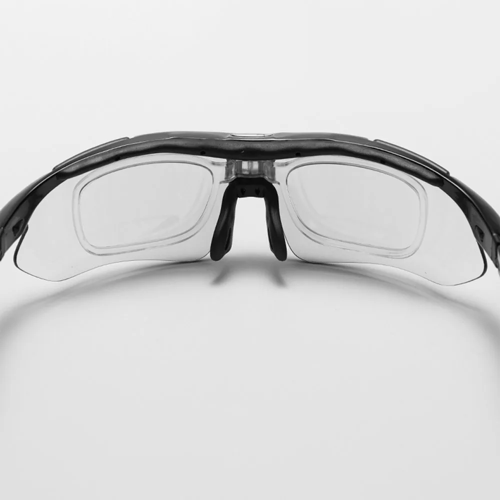 Polarized cycling sunglasses with lens set + prescription insert, black 6