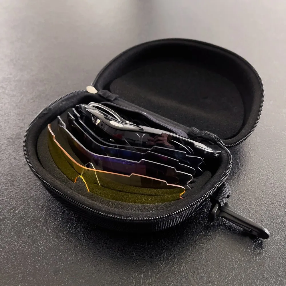 Polarized cycling sunglasses with lens set + prescription insert, black 8