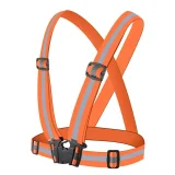 Reflexný postroj na bicykel, motorku alebo beh; reflexná vesta, oranžová