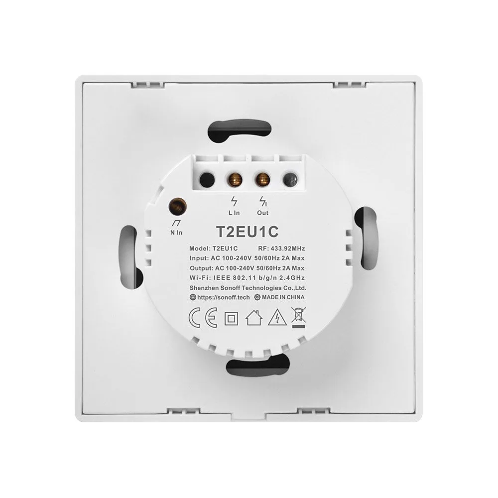 Single-channel touch light switch, WiFi push-button switch, white T2EU1C-TX 4