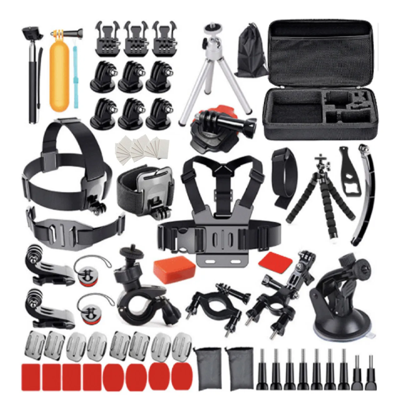 Rögzítő tartozékkészlet GoPro, DJI, Insta360, SJCam és Eken akciókamerákhoz (118 az 1-ben)