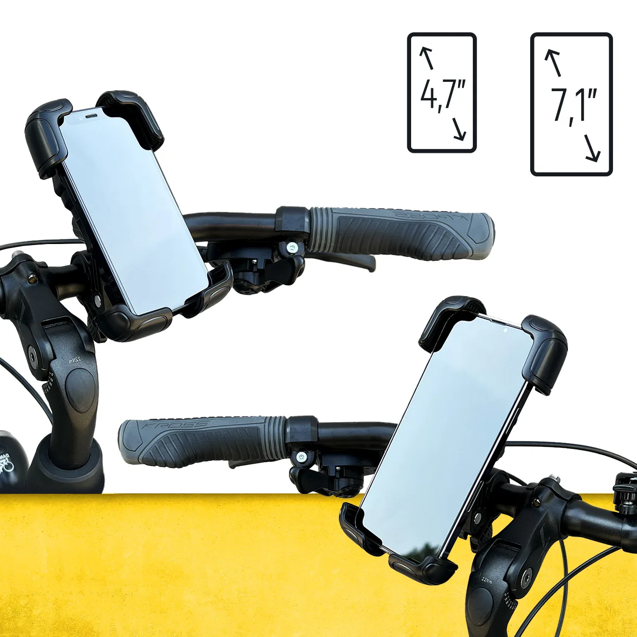 Erős telefon tartó kerékpár, motorkerékpár vagy robogó kormányára, fekete 4