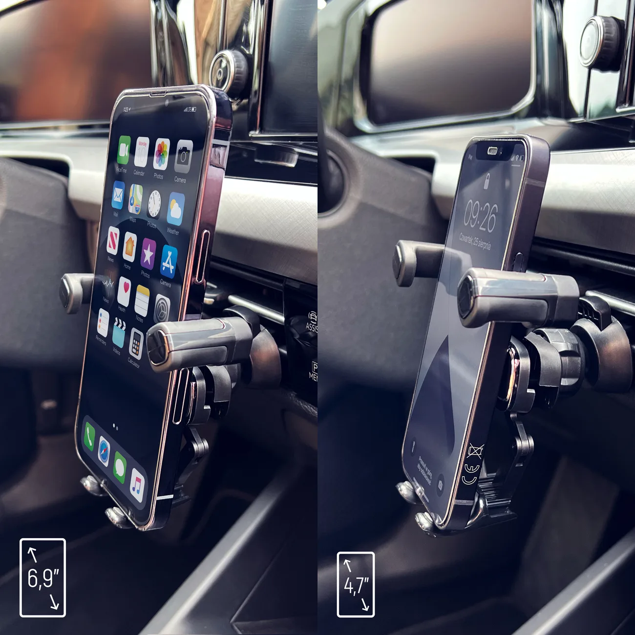 Gravity telefon tartó autórácsra, fekete 8