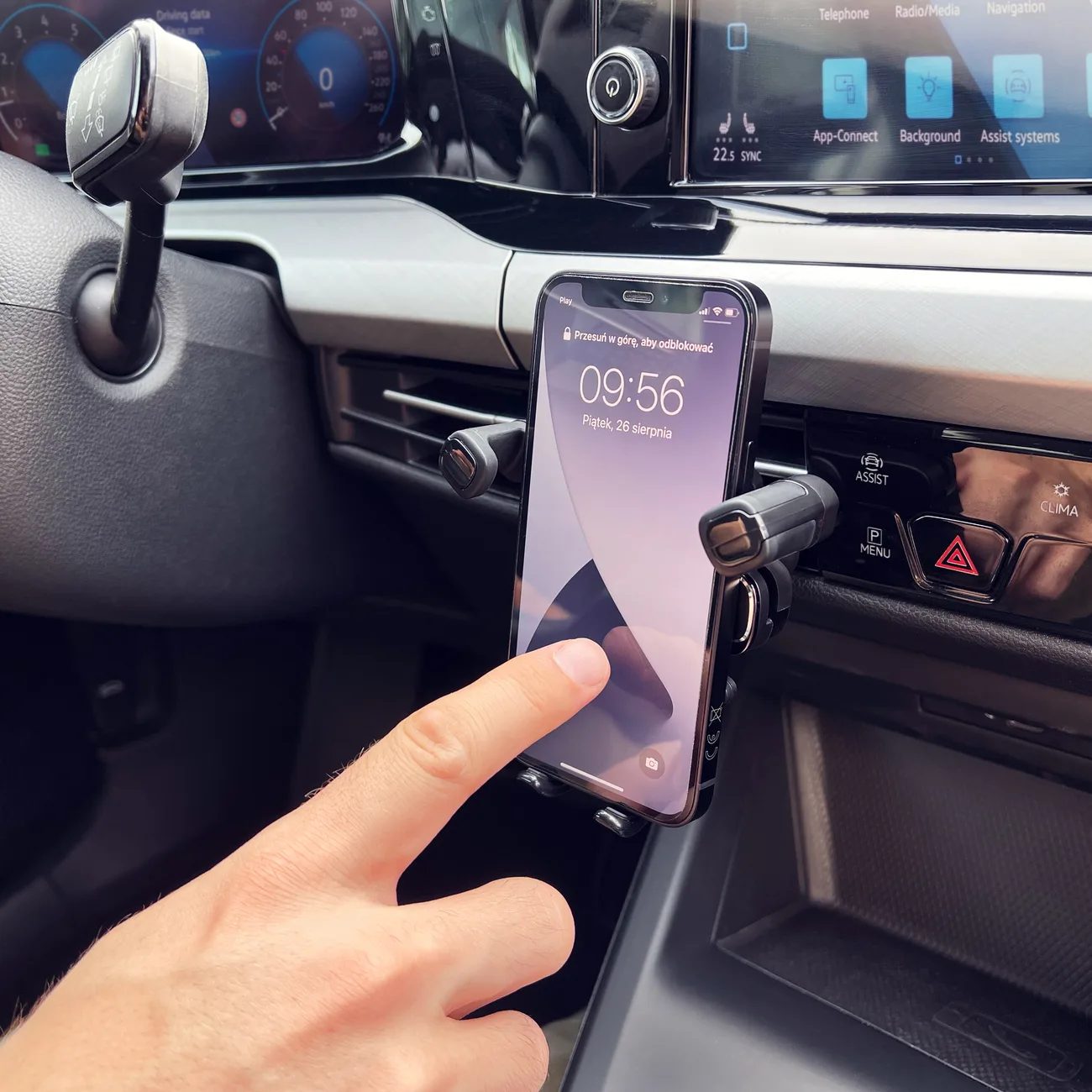 Gravity telefon tartó autórácsra, fekete 9