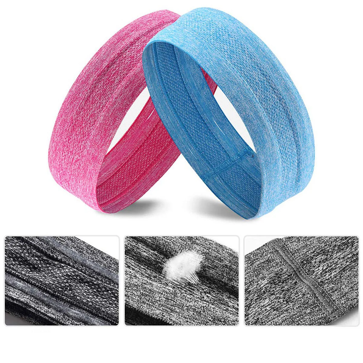 Black sports headband for running and fitness 3