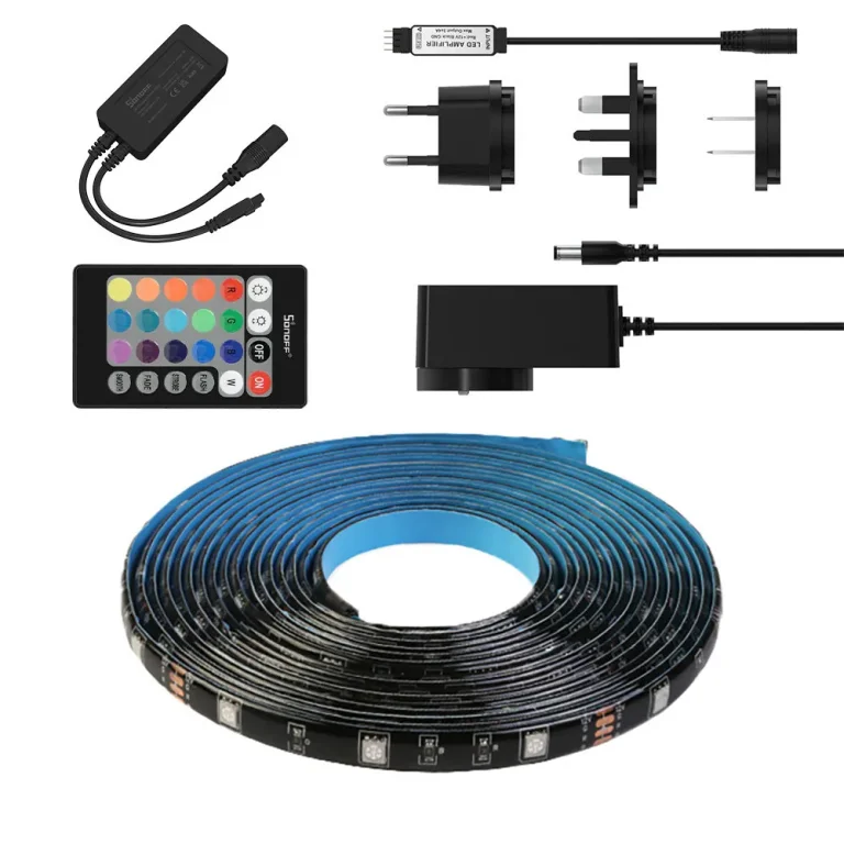 Intelligens LED-szalag, vízálló RGB-szalag, távirányító, hálózati adapter, WiFi, 2 m