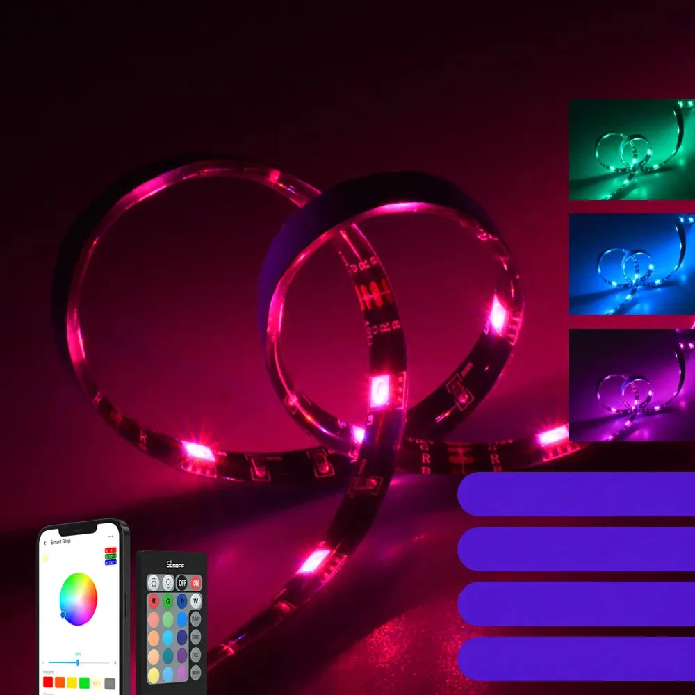 Pametna LED traka, vodootporna RGB traka, daljinski upravljač, napojni adapter, WiFi, 2 m 10
