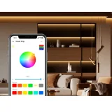Bandă LED RGB inteligentă, impermeabilă, cu telecomandă, sursă de alimentare și WiFi, 5 m 10