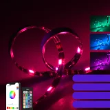 Bandă LED RGB inteligentă, impermeabilă, cu telecomandă, sursă de alimentare și WiFi, 5 m 6