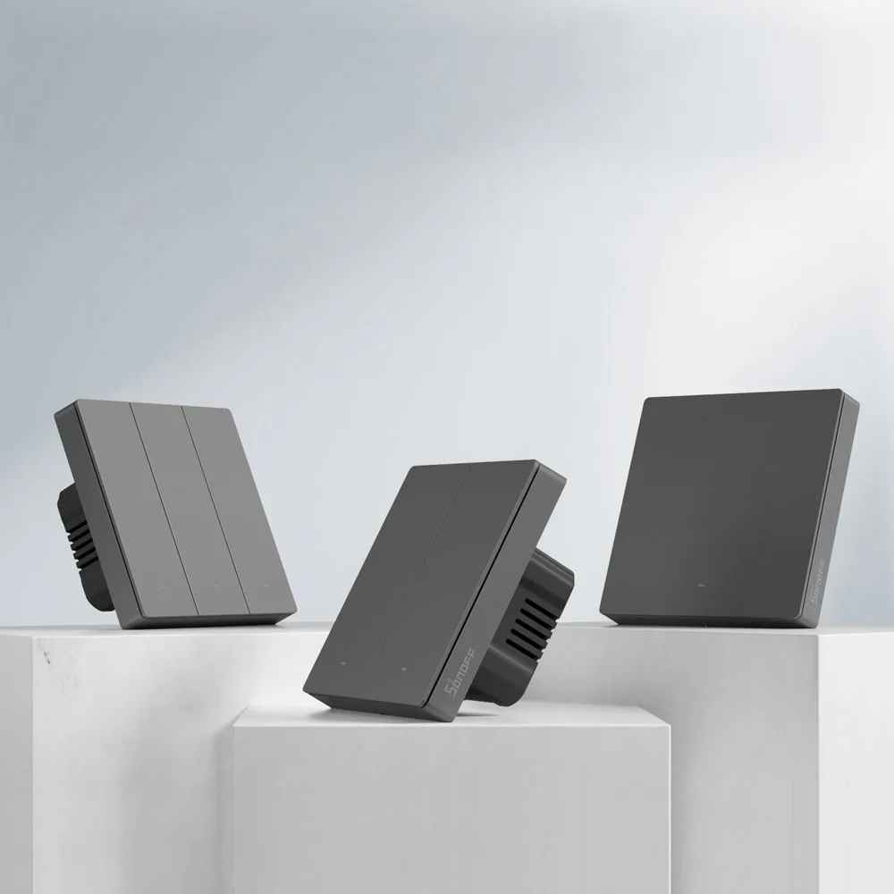 Întrerupător de perete inteligent WiFi cu 3 canale, negru M5-3C-80 6