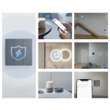 Întrerupător de perete inteligent WiFi cu 3 canale, negru M5-3C-80 8