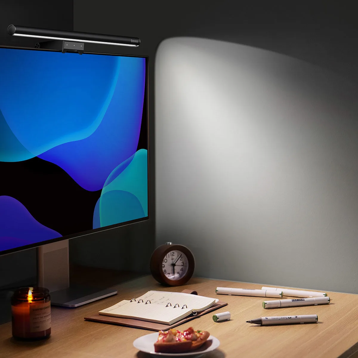LED-es lámpa asztali monitor megvilágításához, fekete i-wok2 11
