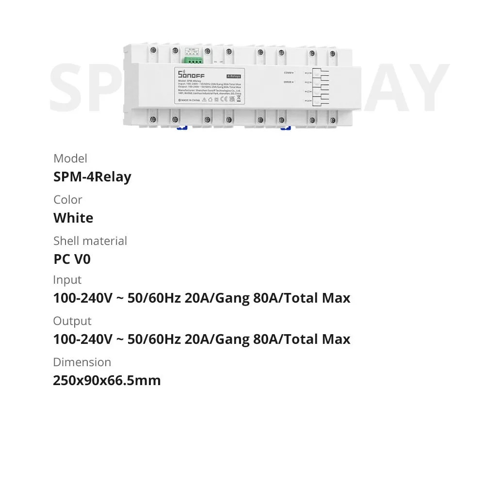 SPM-4Relay Smart Power Meter Switch with WiFi and Ethernet 3